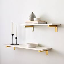 Linear White Lacquer Wall Shelves With