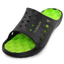 Pr Soles Original Recovery Slide Sandals Black Neon Green