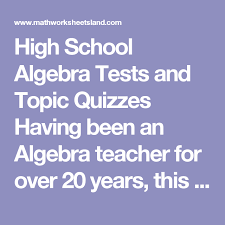 high school algebra tests and topic