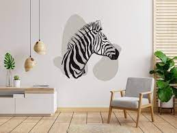 Zebra Wall Art Decal Boho Zebra Wall