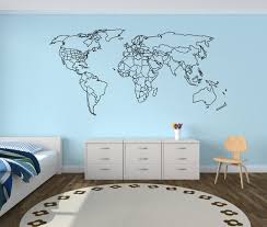 Large World Map Wall Decal With
