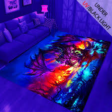 uv black light flannel luminous rug