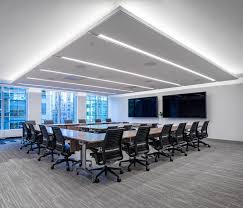 Modern Office Boardroom Design Linear And Cove Lighting