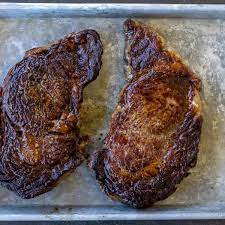 the perfect ribeye steak in the oven