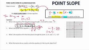 Point Slope Form Of A Linear Equation