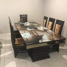 Elegant Glass Top 8 Seater Dining Table