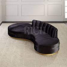 Modern Velvet Kidney Shape Sofa
