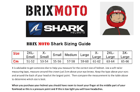 Shark Motorcycle Helmet Size Chart