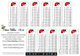 times tables chart times table bug