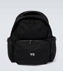 embroidered backpack in black y 3