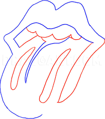 how to draw the rolling stones lips and