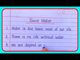 english ll save water 10 lines essay