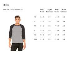Print On Demand Bella Canvas 3200 3 4 Sleeve Baseball Tee