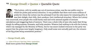 george orwell      lottery quote LitCharts