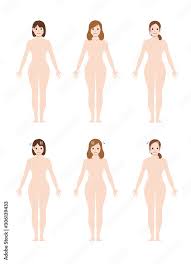 Naked woman /nude body , silhouette , outline shape vector illustration set  (smiling, troubled) Stock Vector | Adobe Stock