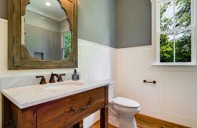 It is topped off with a horizontal strip of molding that spans the circumference of a room. Bathroom Wainscoting What It Is And How To Use It