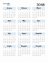 free able calendar for year 2048