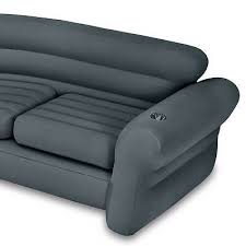 intex inflatable portable indoor corner couch sectional sofa gray