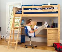 Shop wayfair for all the best twin loft beds with desks. Knockout High Loft Bed With Desk And 1 Drawer In Natural By Maxtrix 560