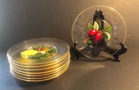 Vintage Clear Glass Dessert Plates Set