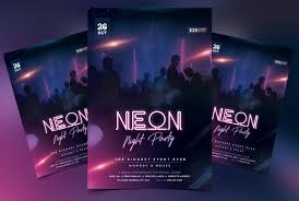 Neon Night Party Free Psd Flyer Template Free Psd Flyer