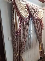 brown valance and curtains for home