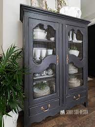 easy chalk painted china cabinet in a