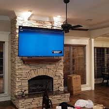 85 Inch Tv Mounting Over Stone Fire