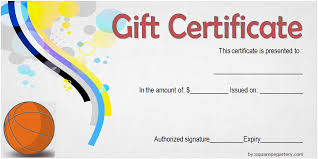 Basketball Gift Certificate Template 5 Paddle At The Point