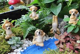 5 Mini Yoga Dog Garden Ornaments Offer