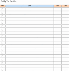 Awesome Daily Work To Do List Template Templates Data