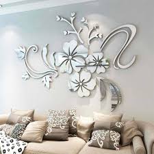portable wall stickers 3d mirror flower