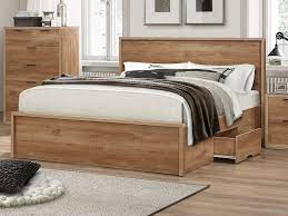 rustic oak 2 drawer bed frame