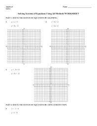 Alg 1 Systems Worksheet Practice