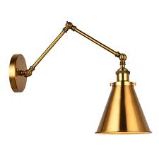 Industrial Wall Sconce Light Brass Cone