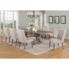 Savoy round grey marble and chrome 120cm dining table. Best Quality Furniture 9 Piece Rustic Extending Grey Dining Set On Sale Overstock 24148442
