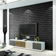 10x 3d Black Brick Foam Wallpaper