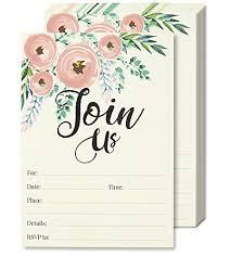 Amazon Com Watercolor Join Us Invitation Cards 50 Fill In Floral