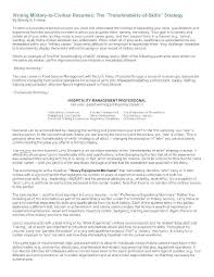 Military To Civilian Resume Template Awesome How To Include