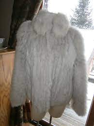 White Fox Fur Coat Jacket Womens Size