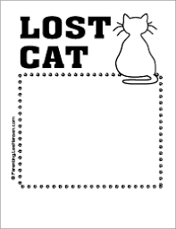 Lost Cat Poster Template Printable Sign