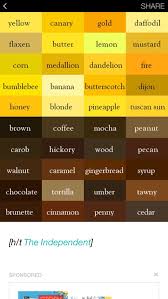 Color Names Brown Shades Color Shades Color Names