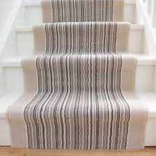 long cream striped traditional stair