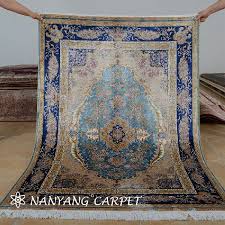 4 x6 blue silk persian isfahan rug