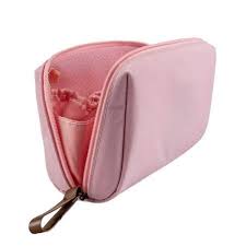 compact makeup bag pink e