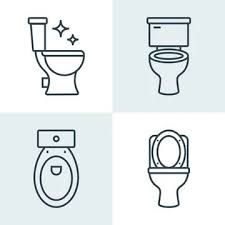 Toilet Line Icon Bowl Sanitaryware