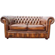 antique tan leather sofa settee offer