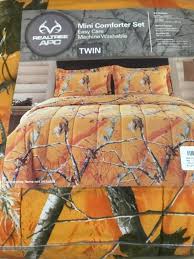 Orange Camouflage Twin Comforter Set