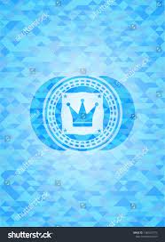 Crown Icon Inside Realistic Light Blue Royalty Free Stock