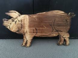 Rustic Farmhouse Pig Wooden Wall Art